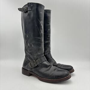 Vintage Frye Smith Engineer Riding Boot Strap Women's 10 B Distressed